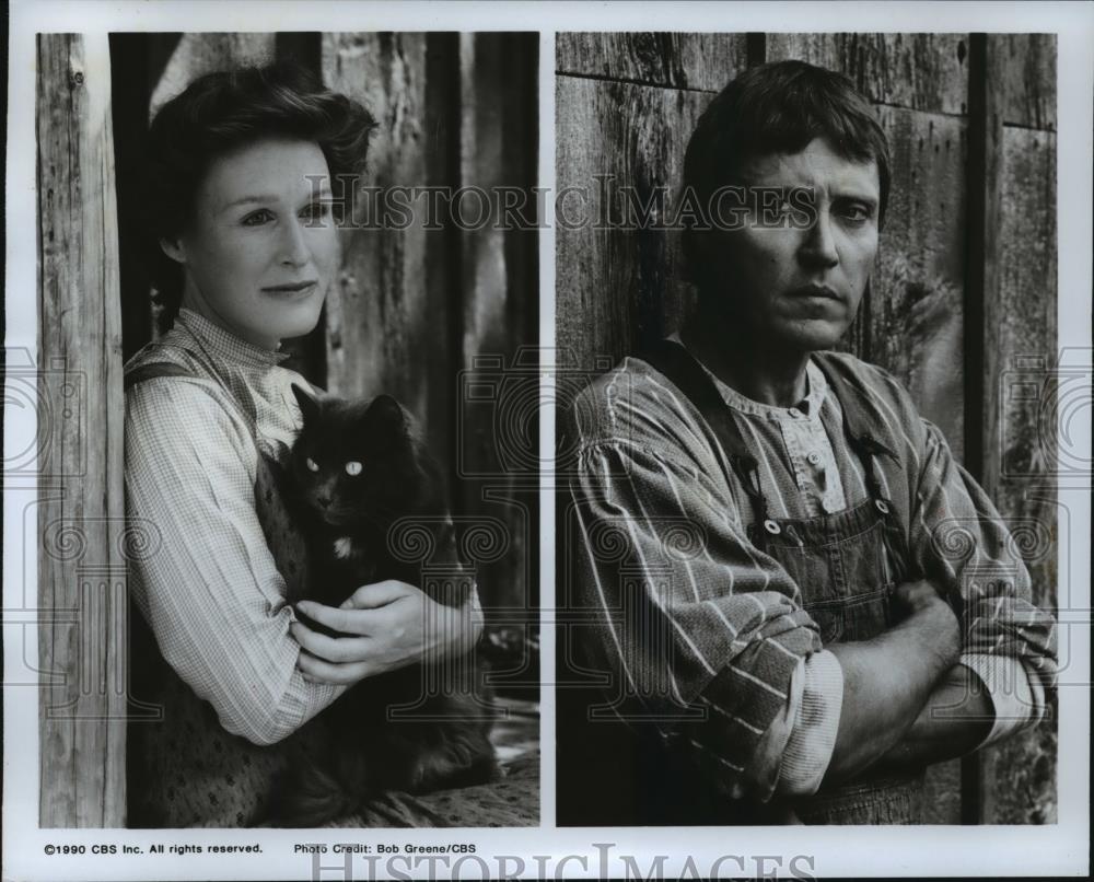 1990 Press Photo Glenn Close and Christopher Walken in "Sarah, Plain and Tall" - Historic Images