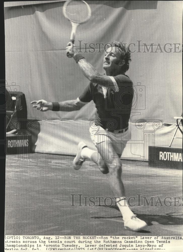 1975 Press Photo Ron Laver at the Rothmans Canadian Open Tennis Championships - Historic Images