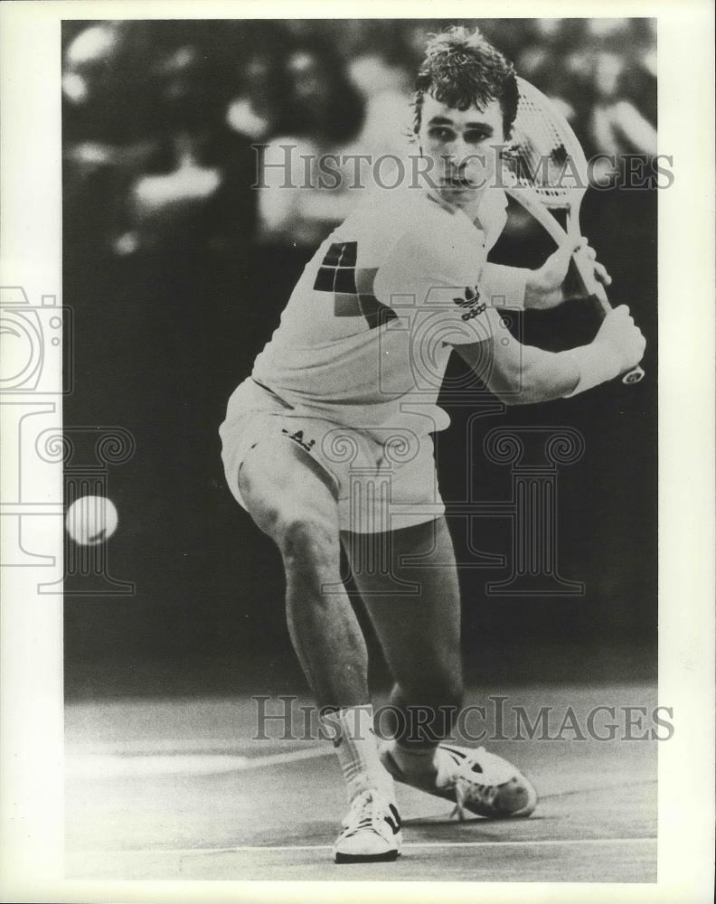 1982 Press Photo Czechoslovakian tennis player, Ivan Lendl, in action - sps06451 - Historic Images