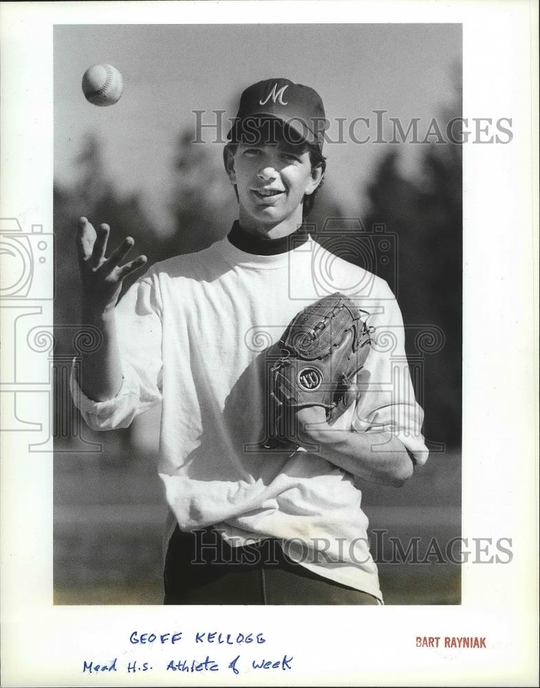 1988 Press Photo Mead baseball player, Geoff Kellogg, Athlete of the Week - Historic Images