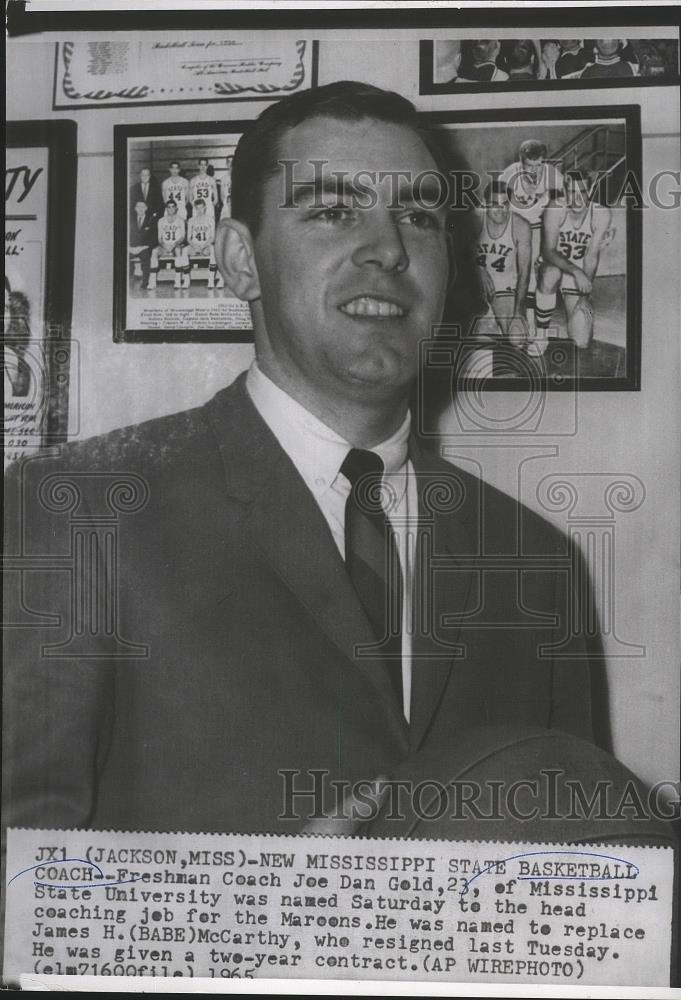 1965 Press Photo Joe Dan Gold, new Mississippi State University basketball coach - Historic Images