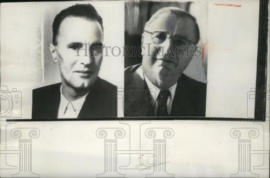1958 Press Photo Janos Kadar hands over Hungary Pres reigns to Ferone Muennich - Historic Images