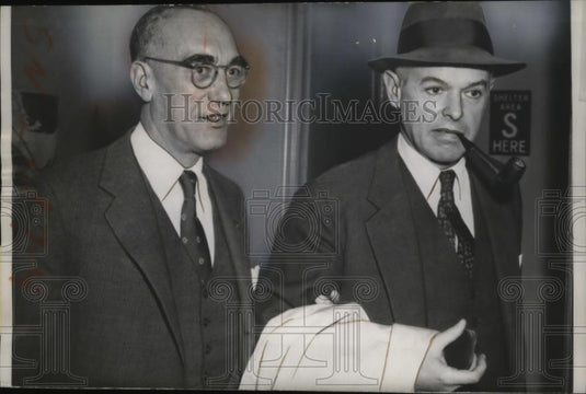 1957 Press Photo Secretary of State John Foster Dulles with Paul H. Nitze - Historic Images