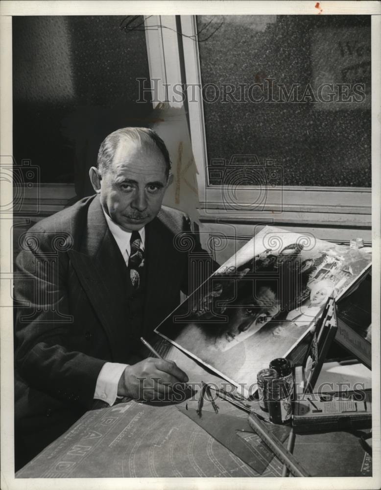 1945 Press Photo Artist Painting - neo11604 - Historic Images