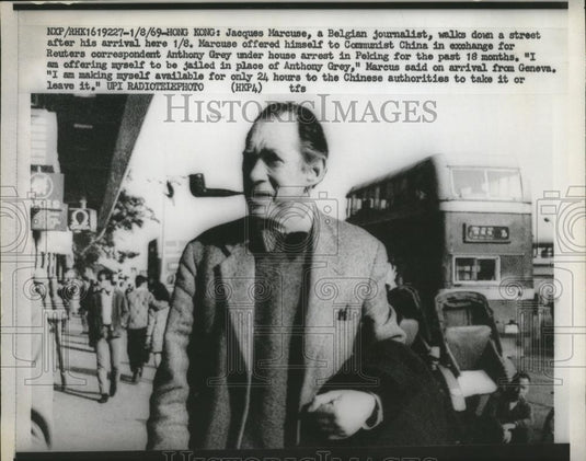 1969 Press Photo Jacques Marcuse Belgian journalist in Hong Kong - neo13770 - Historic Images