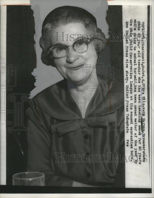 1957 Press Photo Elizabeth Nerman named Mother of Year, Ohio Child Conservation - Historic Images