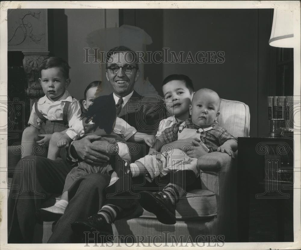 1956 Press Photo John A. Greene and Grandsons - neo15318 - Historic Images