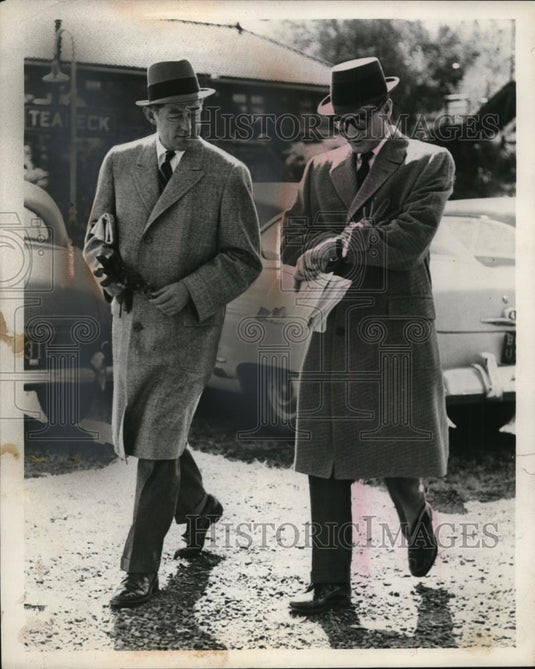 1957 Press Photo Basic Model in Men's Topcoats - neo16168 - Historic Images