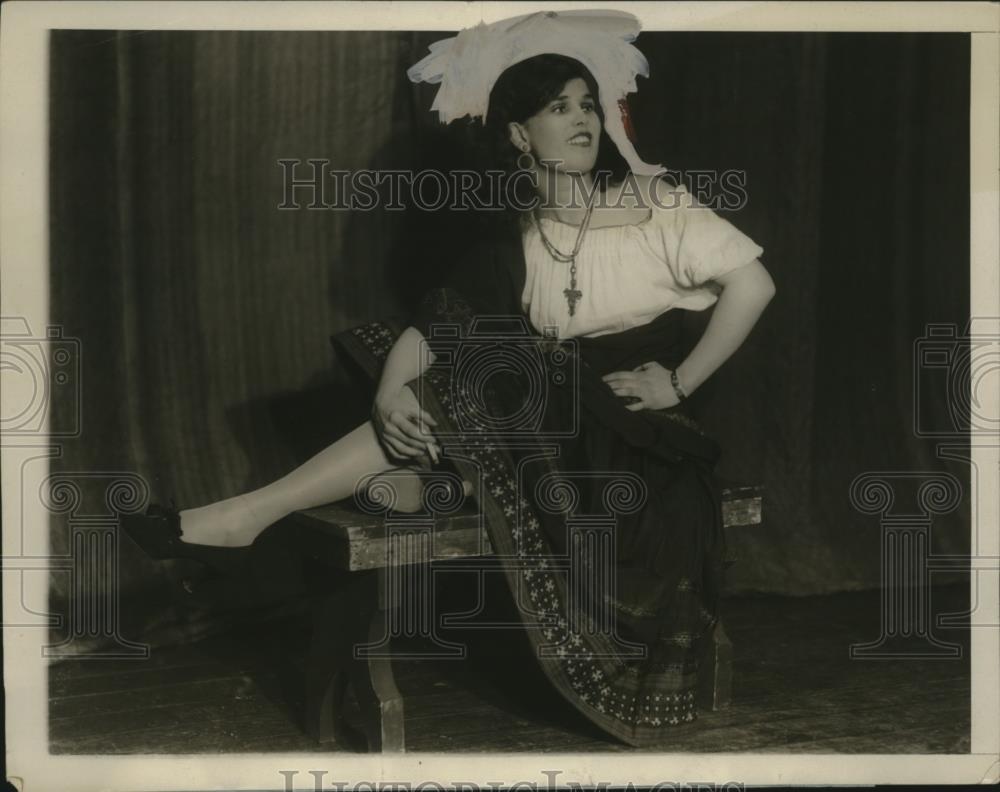1928 Press Photo Rachel Allyn plays as Rafaela in Harvard Dramatic Club Fiesta - Historic Images