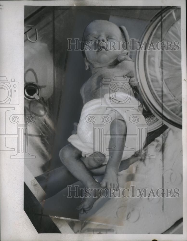 1958 Press Photo Timoth Paul Priglmeier Lakewood Ohio baby 2 lbs 2 oz - Historic Images