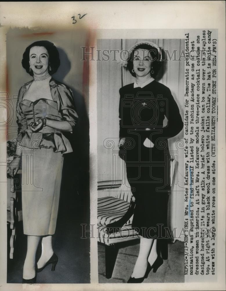 1952 Press Photo Mrs Estee Kefauver wife of Presidential candidate - neo19979 - Historic Images