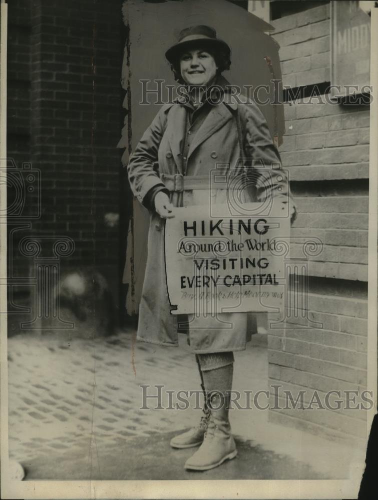 1924 Press Photo Woman Walker, Nellie Walker, Reaches Baltimore from Las Angeles - Historic Images