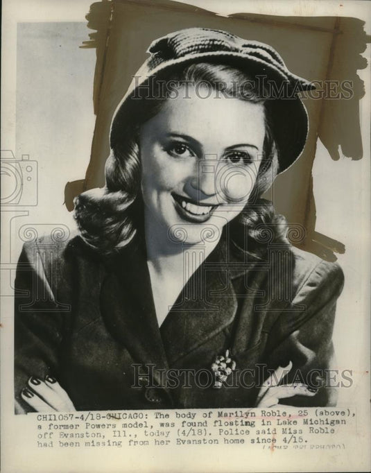 1946 Press Photo Body of Former Model Marlene Roble Found in Lake Michigan - Historic Images