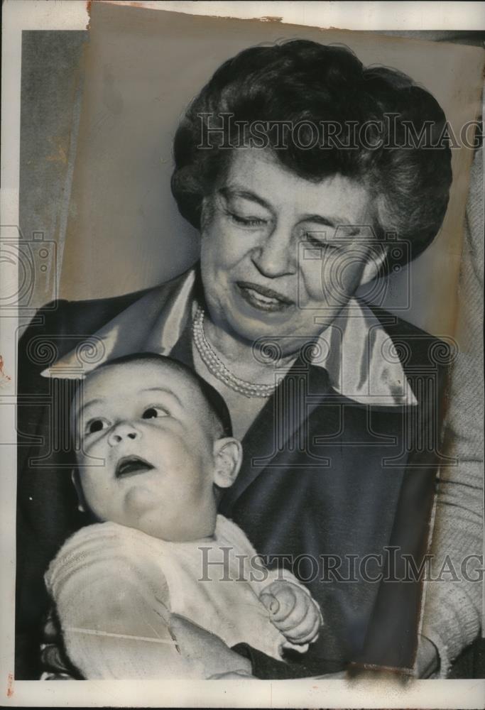 1950 Press Photo Eleanor Roosevelt w/ Grandson Nicholas Delano Seagraves - Historic Images