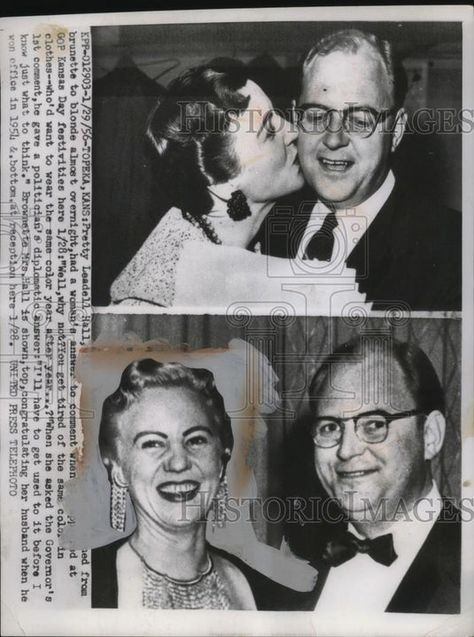 1956 Press Photo Leadell & Frederick Hall of Kansas - neo21814 - Historic Images
