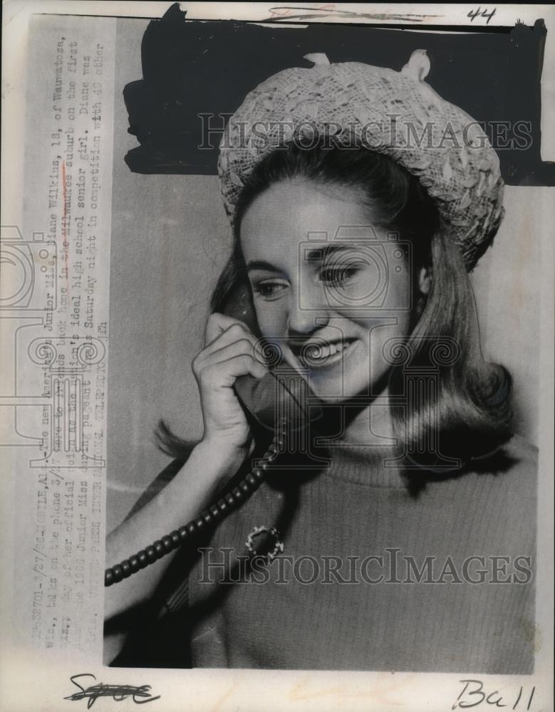 1956 Press Photo American Junior Miss Diane Wilkins - neo22079 - Historic Images