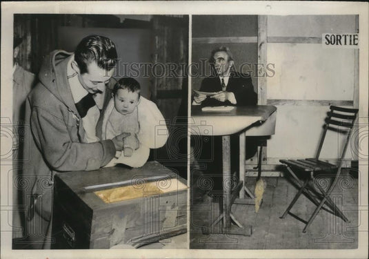 1953 Press Photo Voters in Verviers, Belgium vote on United States of Europe - Historic Images