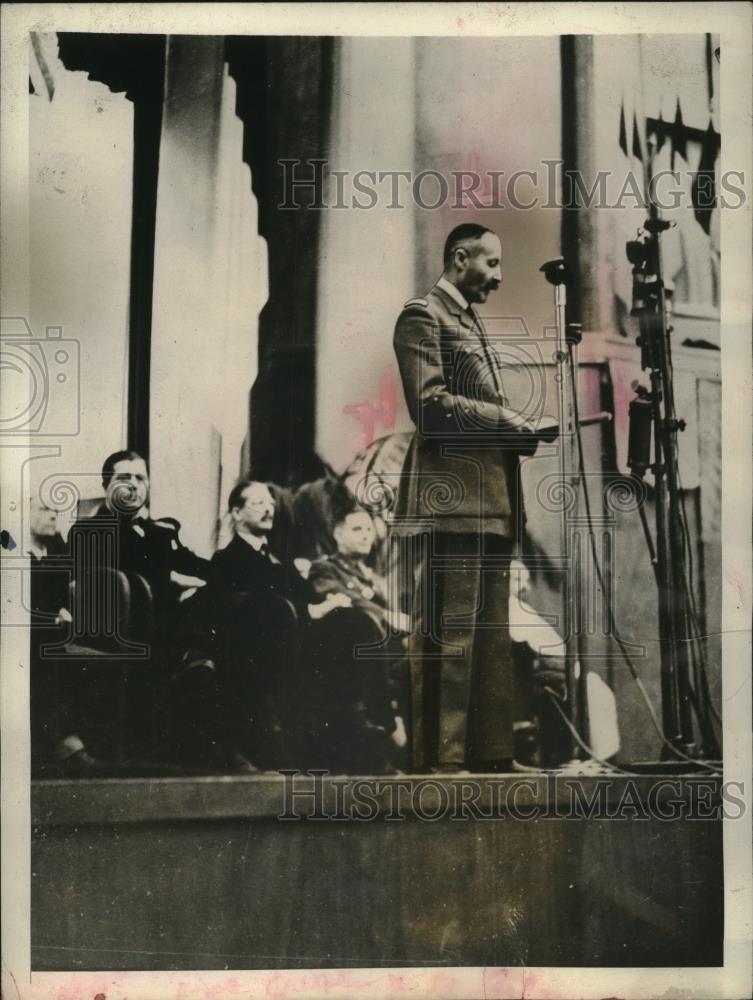 1943 Press Photo Henri Giraud broadcasts his proclamation on Post War aims - Historic Images