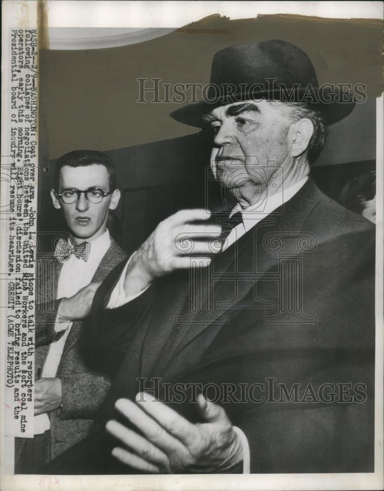 1950 Press Photo John L. Lewis United Mine workers talks to reporters in WA - Historic Images