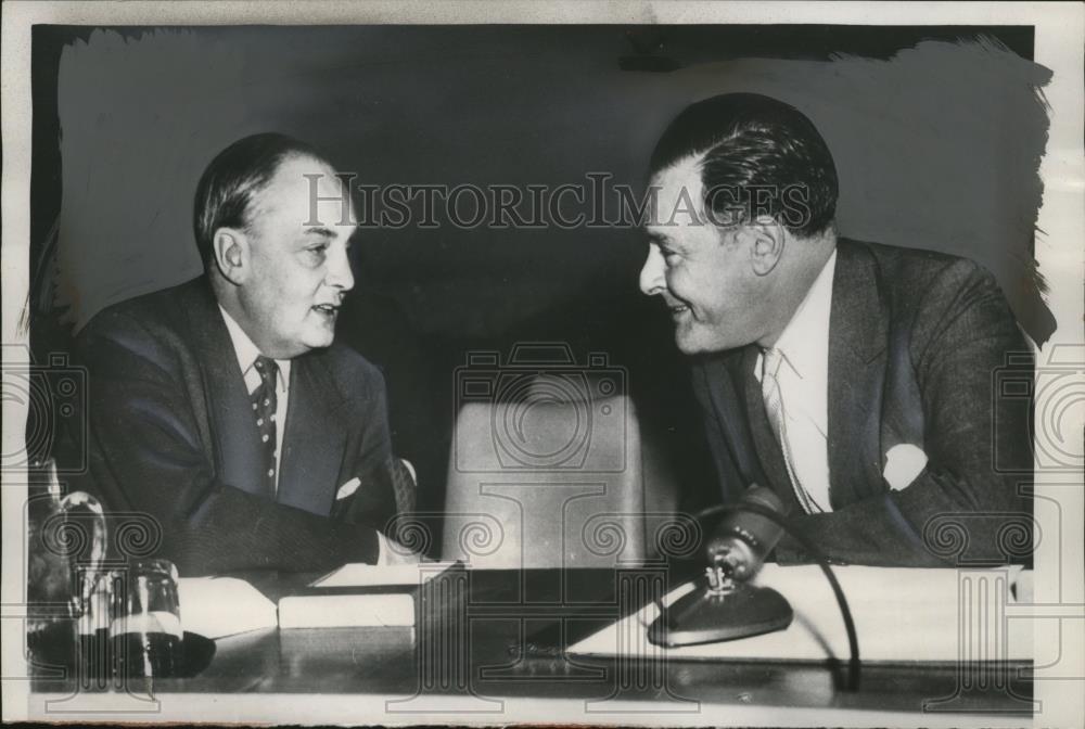 1953 Press Photo Sir Gladwyn Jebb &amp; Henry Cabot Lodge at United Nations Meeting - Historic Images