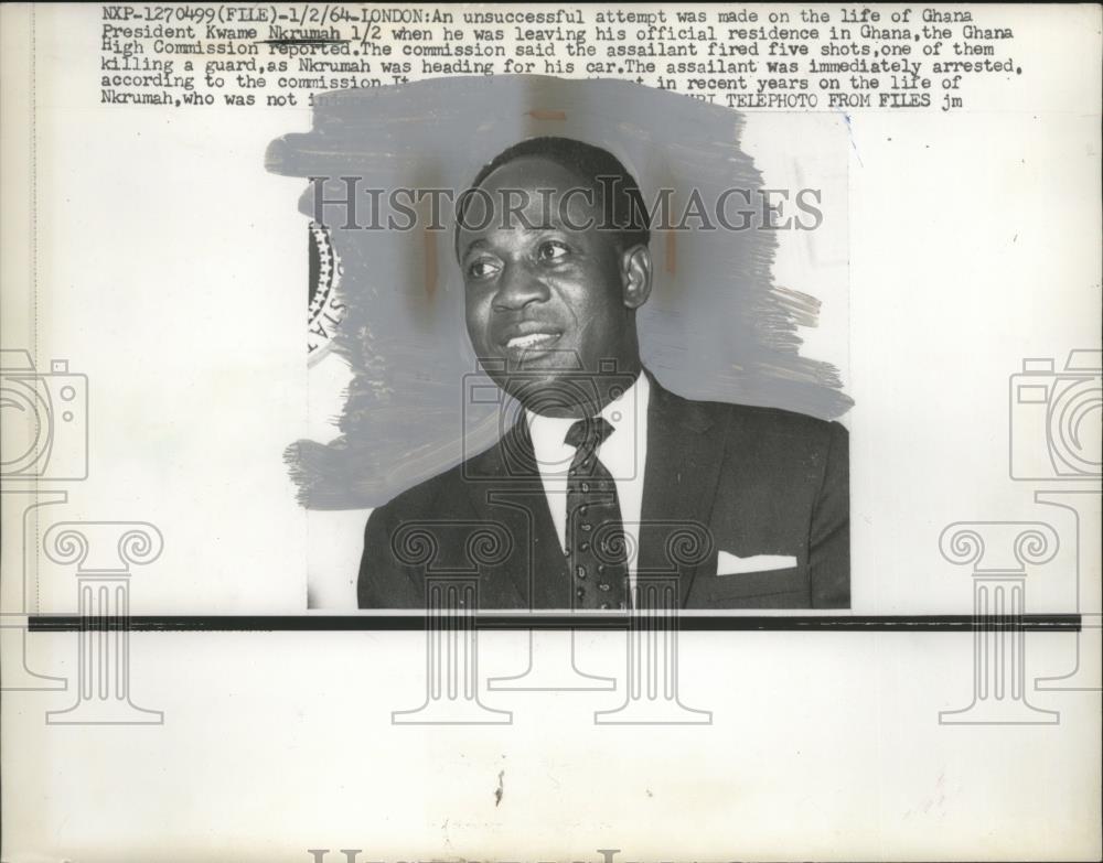1964 Press Photo Kwame Nkrumah, Ghana President  - neo25423 - Historic Images