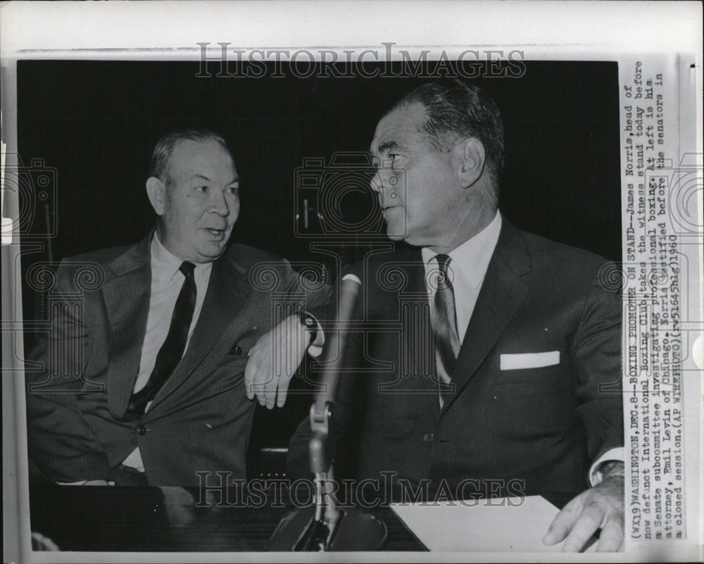 1960 Press Photo James Norris International Boxing Club - Historic Images