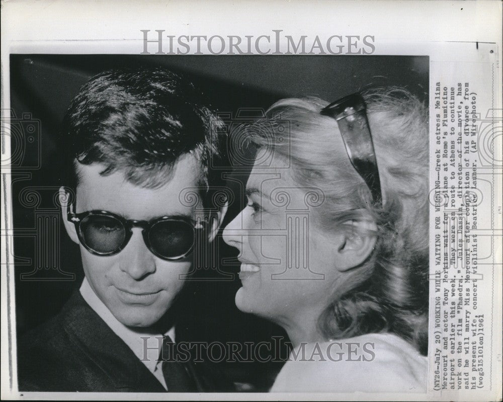 1961 Press Photo Melina Mercouri Tony Perkins Phaedra - Historic Images