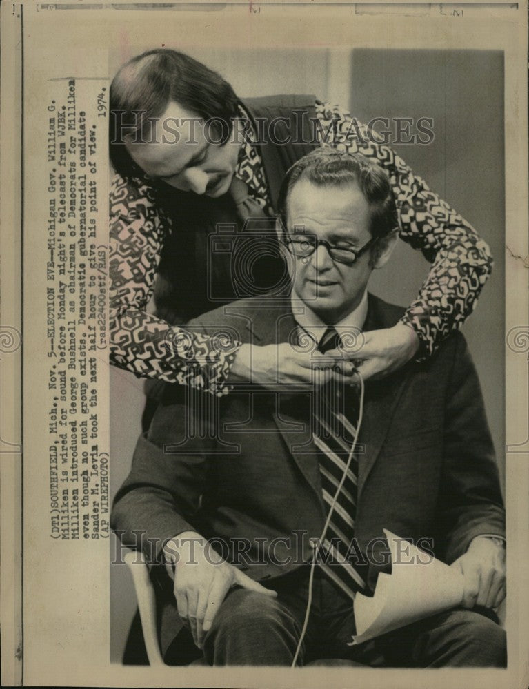 1974 Press Photo WIlliam G. Milliken George Bushnell - Historic Images