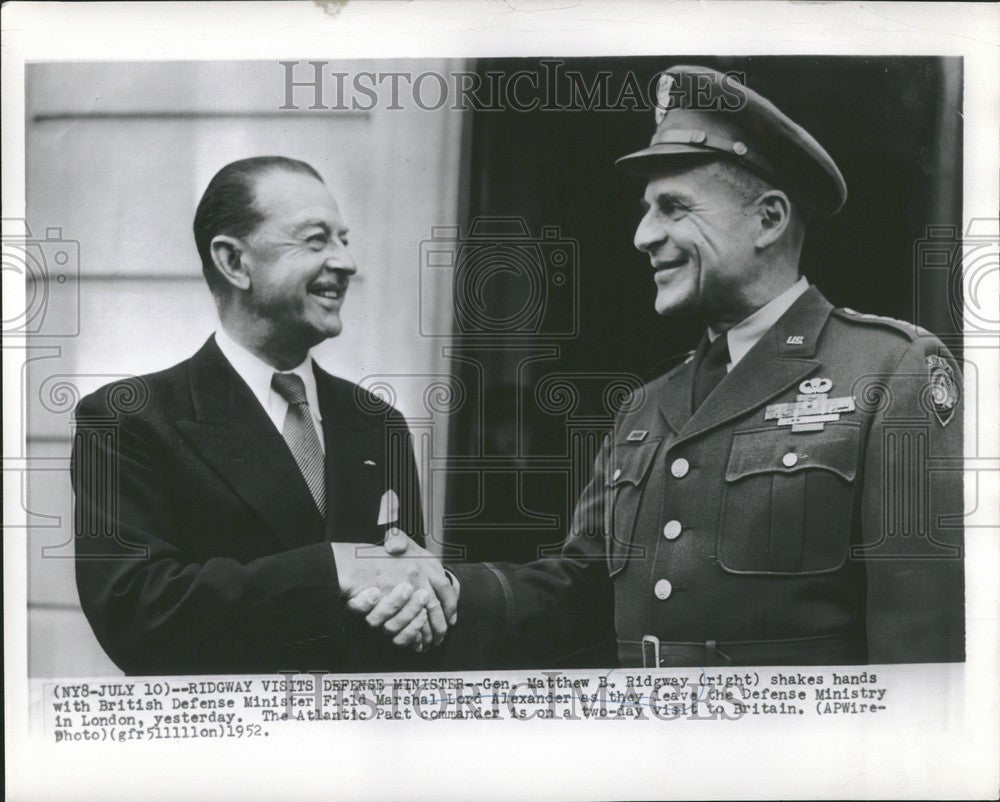 1952 Press Photo Gen. Matthew B. Ridgway - Historic Images