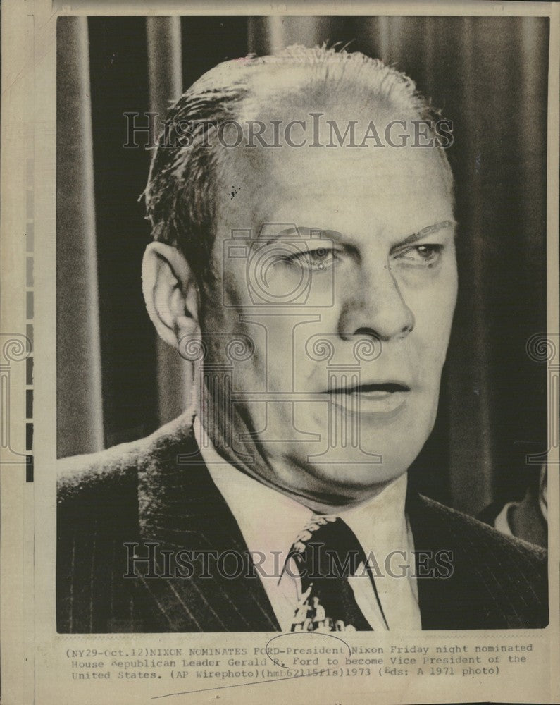 1973 Press Photo President Nixon Nominates Gerald Ford - Historic Images