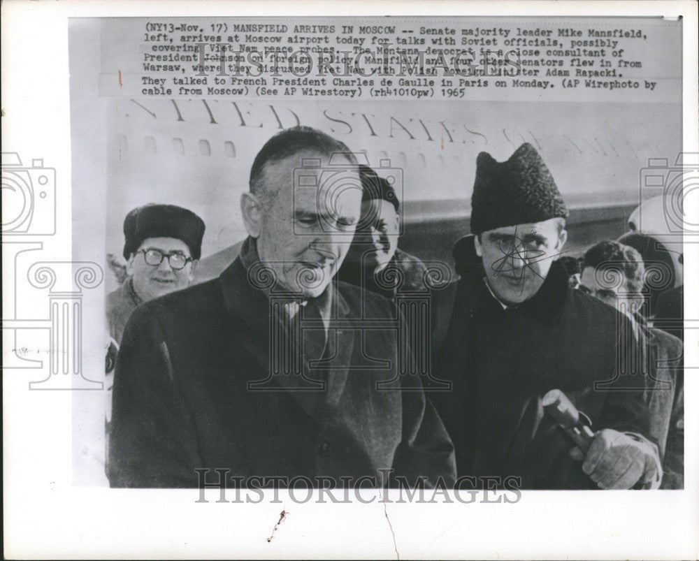 1965 Press Photo mike mansfield moscow president - Historic Images