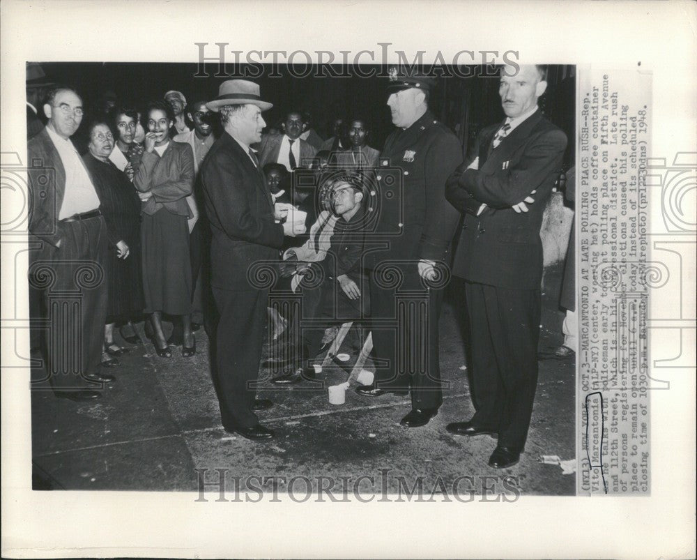 1948 Press Photo Vito Marcantonia vote polling place - Historic Images