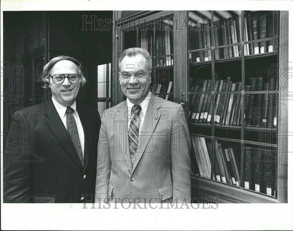 1983 Press Photo Karl Greimel  dean Richard Marburger - Historic Images