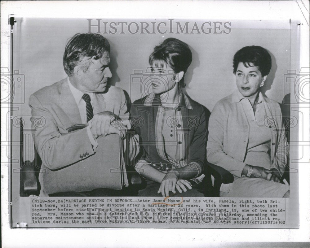 1962 Press Photo James Mason Pamela divorce California - Historic Images