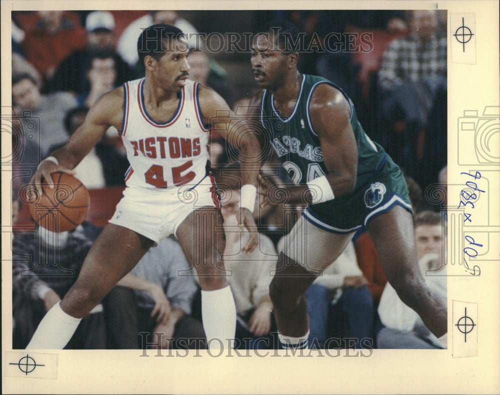 1989 Press Photo Aguirre Dantley Detroit Pistons - Historic Images