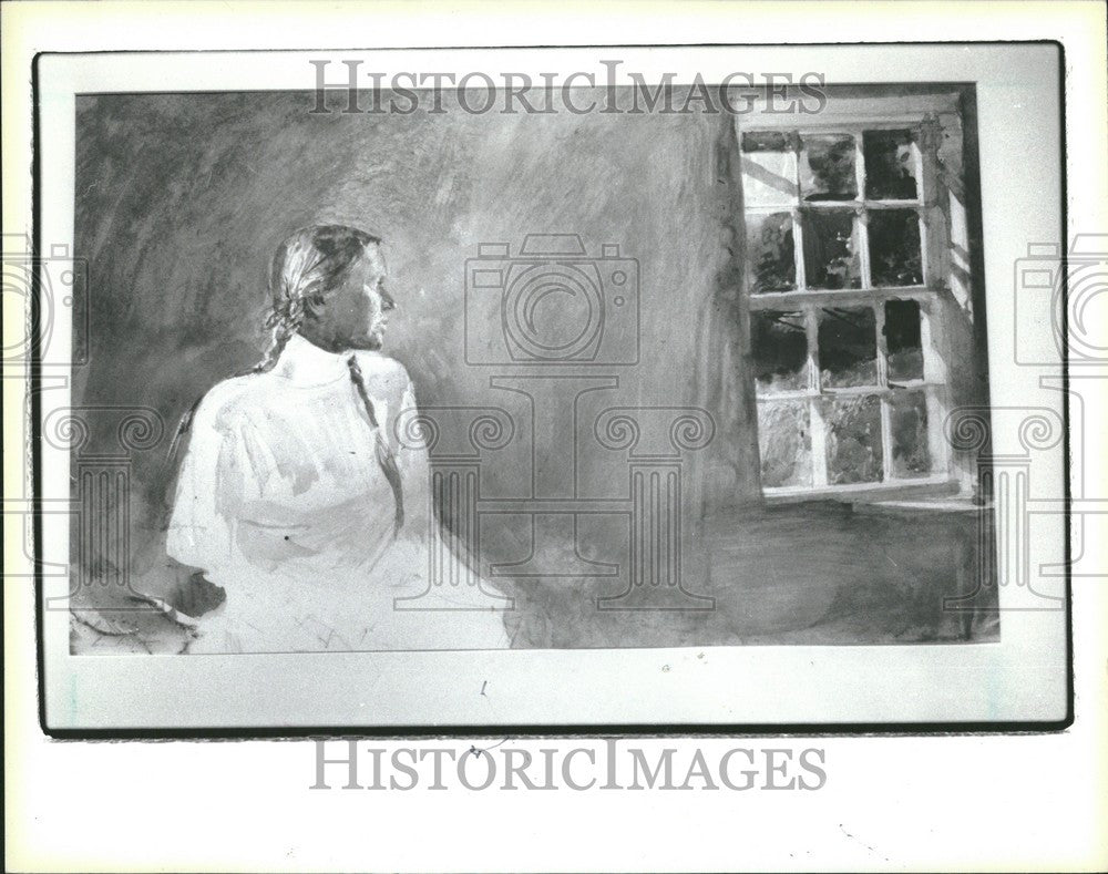 1986 Press Photo Leonard Andrews Paintings Purity Home - Historic Images