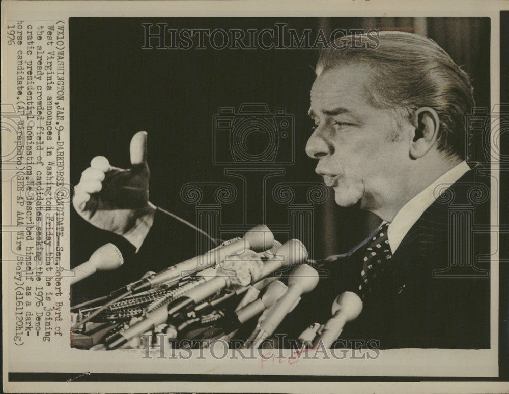 1976 Press Photo Senator Robert Byrd candidate - Historic Images