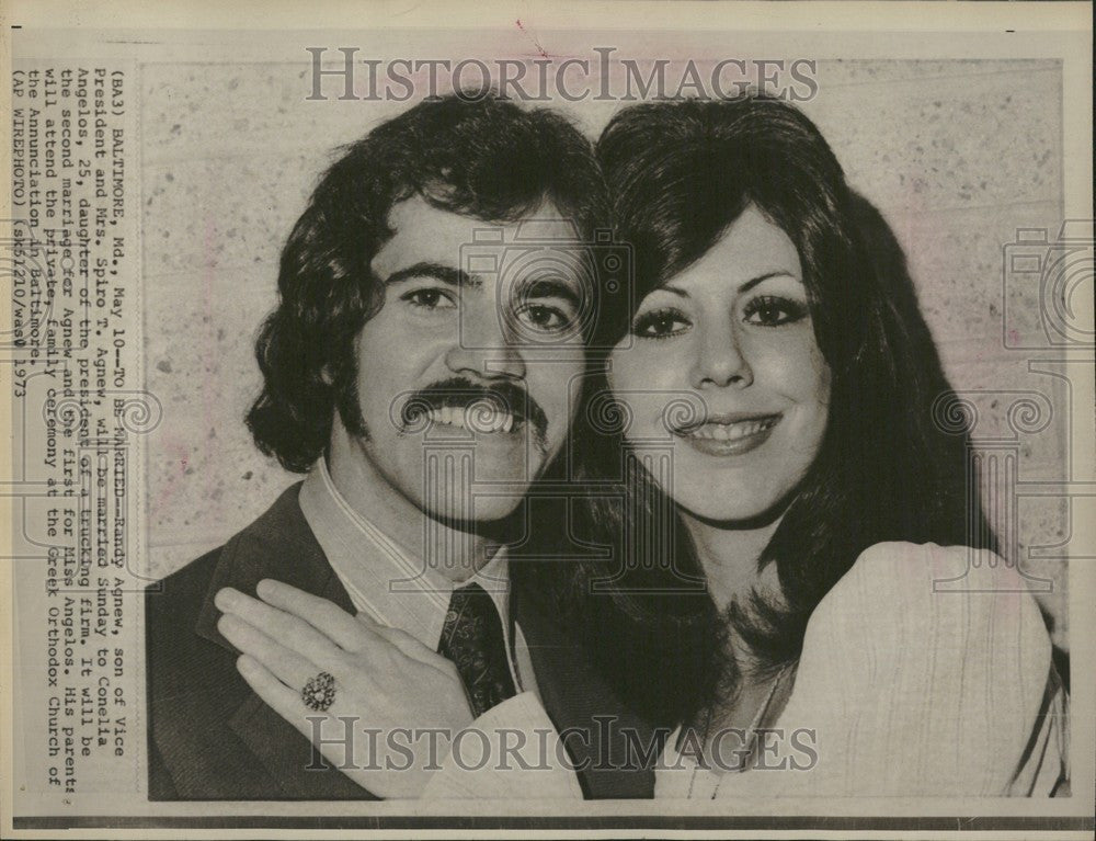 1973 Press Photo Randy Agnew, Conelia Angelos - Historic Images