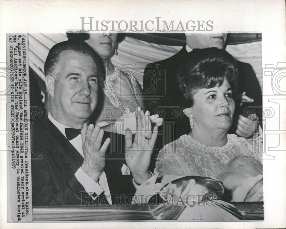 1969 Press Photo VP elect Sipro Agnew all american gala - Historic Images