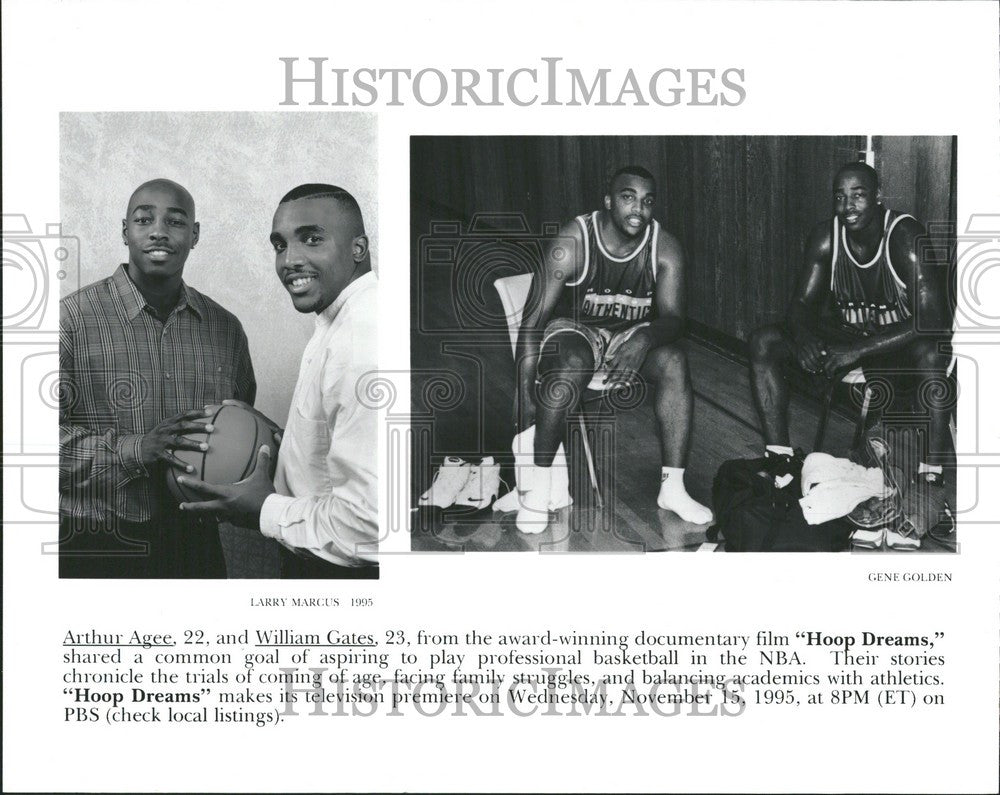 1995 Press Photo Arthur Agee William Gates Hoop Dreams - Historic Images