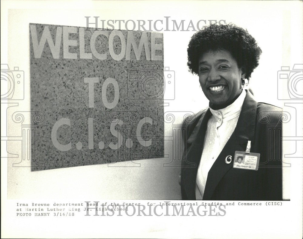 1988 Press Photo Irma Browne Martin Luther King Jr. Hi - Historic Images