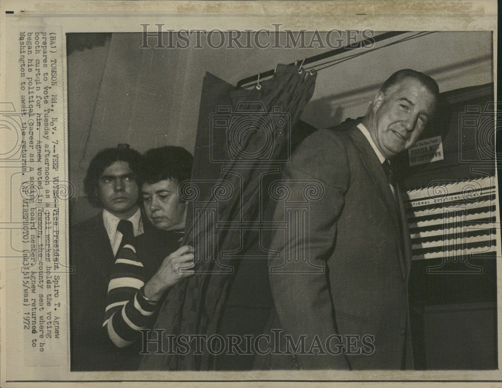 1972 Press Photo Spiro Agnew Vice President Vote - Historic Images