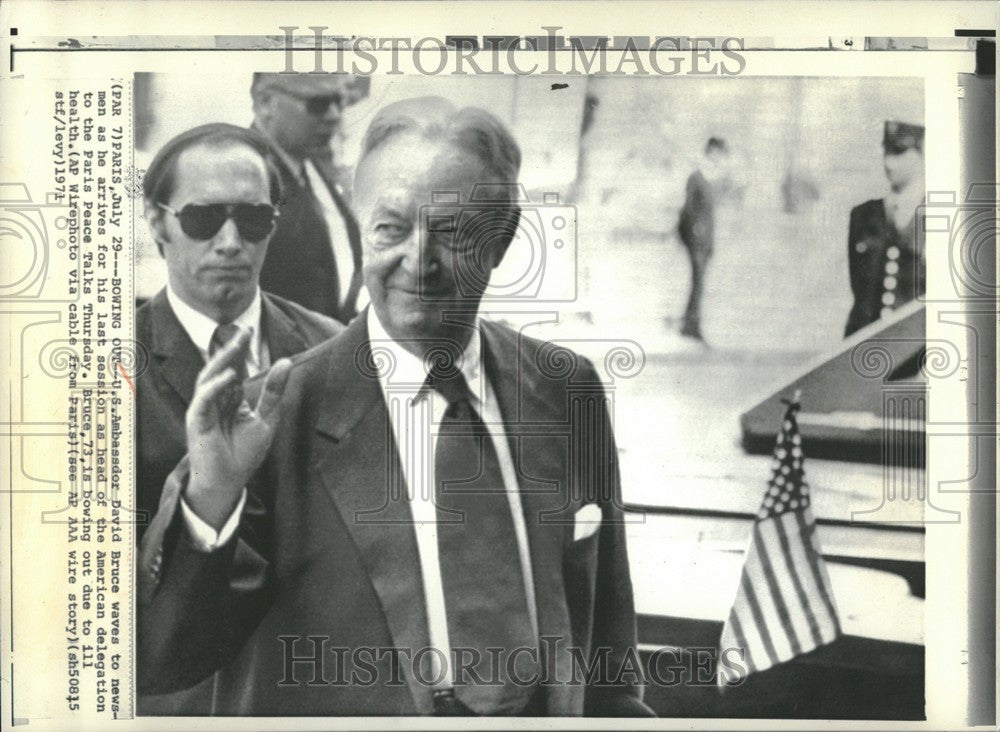 1961 Press Photo David Bruce U.S. Ambassador Paris - Historic Images