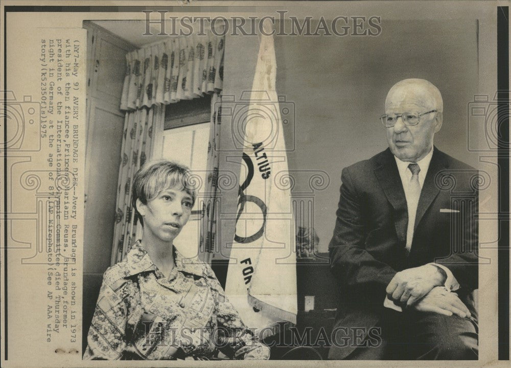 1975 Press Photo Avery Brundage Olympic Committee Death - Historic Images