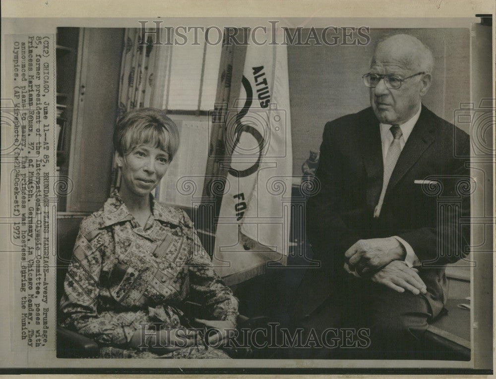 1973 Press Photo avery brundage olympic munich princess - Historic Images