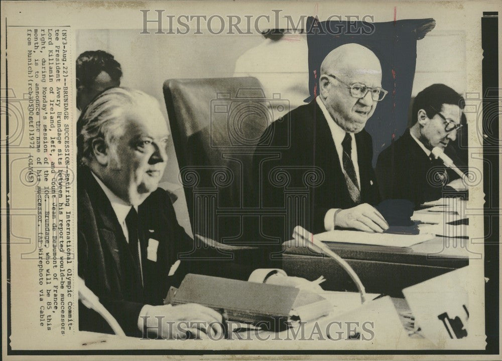 1972 Press Photo Olympic Committee President Avery Brun - Historic Images