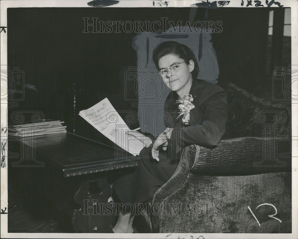 1951 Press Photo Ruth Wylie Composer - Historic Images