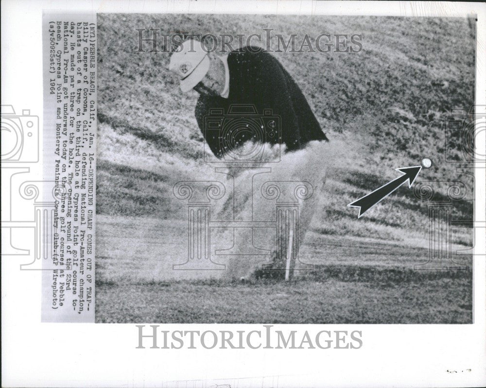 1964 Press Photo Golfer Billy Casper Pebble Beach - Historic Images