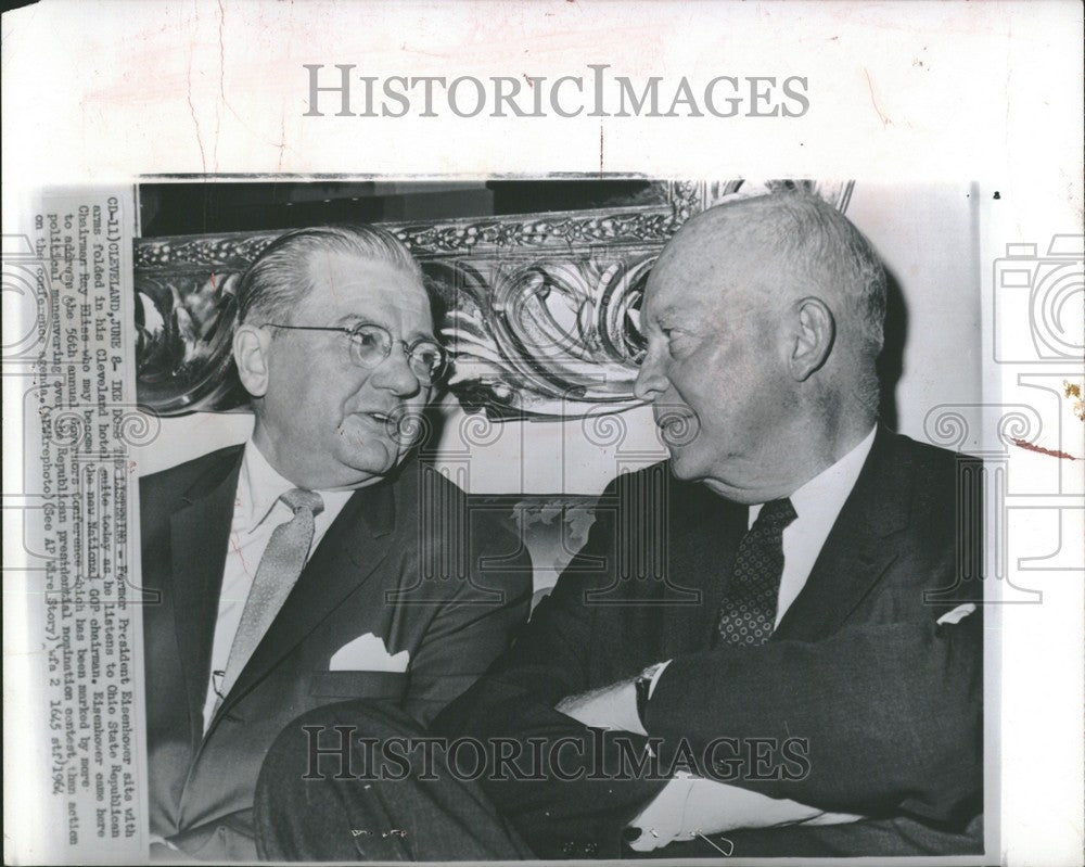 1964 Press Photo Dwight Eisenhower Ray Eliss Republican - Historic Images