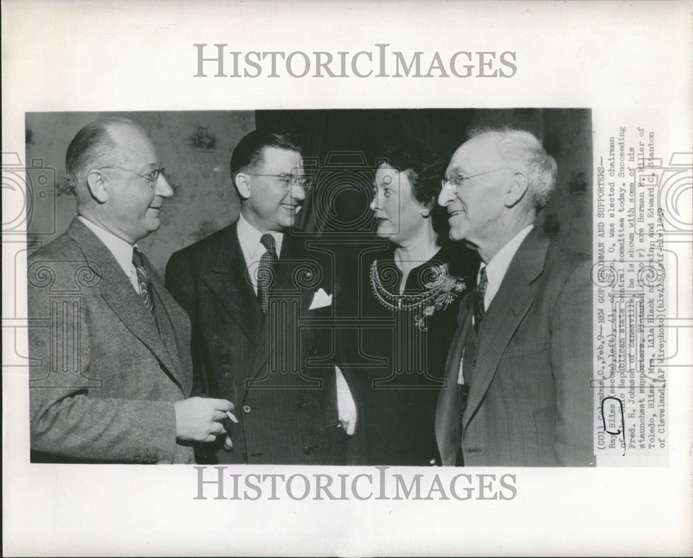 1949 Press Photo GOP Chairman Ray Bliss elected Ohio - Historic Images